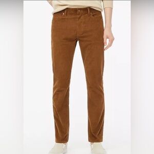 J Crew Flex Pants Men's 38x32 Brown Chino Corduroy Straight Slim Fit BOTTOM NWT✅